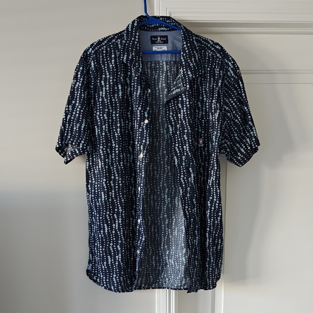 Robert Godley Psycho Bunny Dark Blue Dotted Shirt